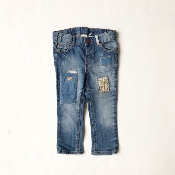 H&M patch detail skinny Jeans EUC 12-18 month - Picture 1 of 3